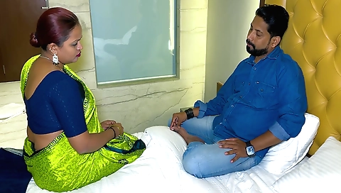 Indian big ass milf gets fucked hard by a red haired guy