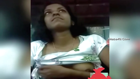 Busty brunette in sexy lingerie shows pussy on video