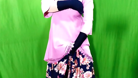 Stepmother with a pair of sexy braided stockings and a hot cock