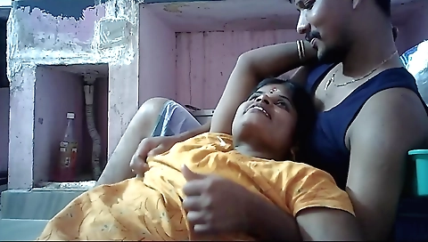 Indian housewife with big breasts in her housewife porn