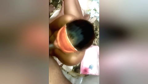 Indian amateur brunette hair pulling and deep throated