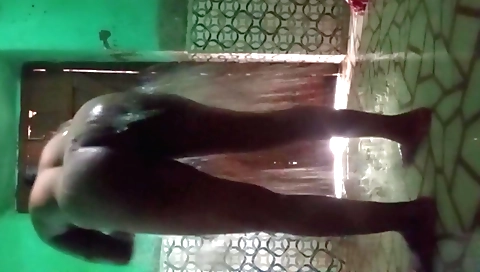 Indian brunette moans while she strips down and off