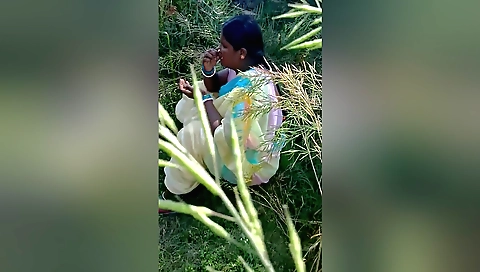 A sexy brunette rides on a bike for outdoor porn video