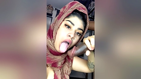 Amateur brunette with a nice face is getting a facial