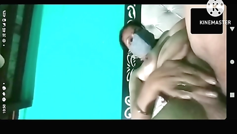 Sexy amateur teen with small tits has a solo video call