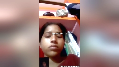 Indian chick in black and red underwear plays with her pussy