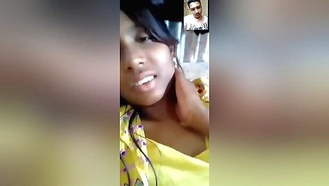 Amateur brunette fingered by white finger on webcam