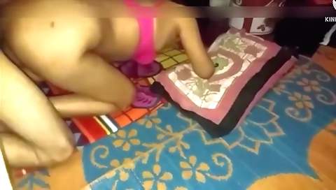 Indian girl with natural hair is getting in the way of a webcam