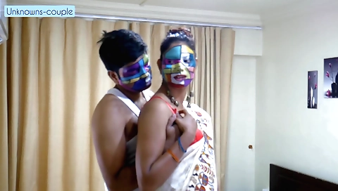 Bhabhi plays with her hairy pussy in a homemade video