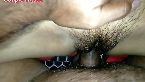 Indian girl with hairy pussy is fucked by her boyfriend