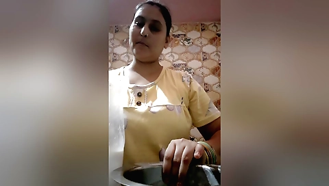 Sexy brunette teen with a small tits in a sexy dress