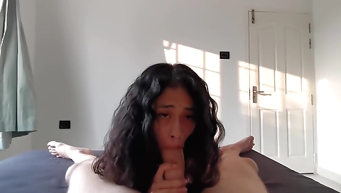 Indian amateur brunette in a nice tushie is cleaning