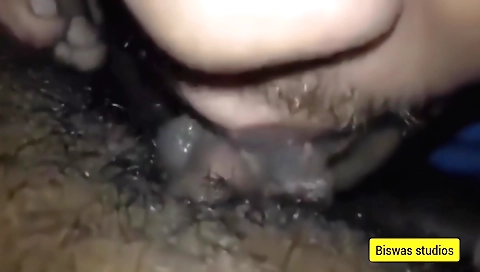 Beautiful hairy teen 50s has a hairy pussy licked in bed