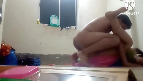 Indian chick doggy takes big cock in ass and boobs