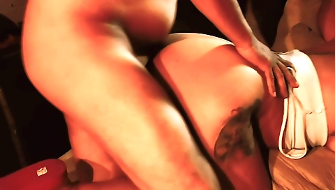 Webcam chick is fucked by a dude in a hardcore threesome