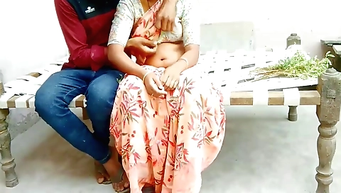 Indian girl with big tits on the cot getting fucked