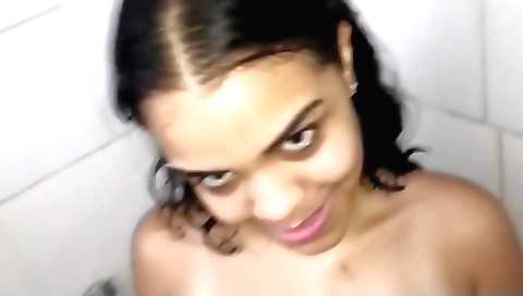 My stepbrother came home and came in to take a bath with me