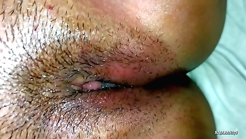 Indian beautified with oil and masturbated with the ass