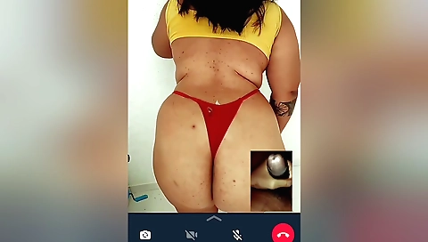 Big boobed woman in black shorts and lingerie fucks