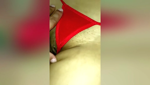 Indian amateur girl playing with fingers on camera