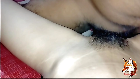 Indian hairy teen shows her hair on camera and lets it fall