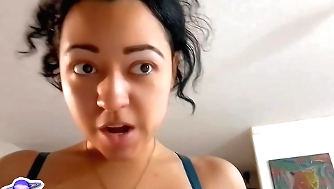 Busty brunette milf gives a handjob and uses a dildo