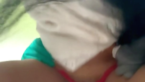 Amateur brunette chick with hairy cunt in lingerie