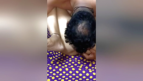 Indian girl with a nice body and natural tits enjoys a blowjob