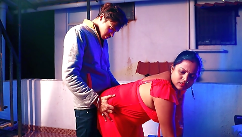 Indian stepmom in a sexy white dress is getting her big pussy filled