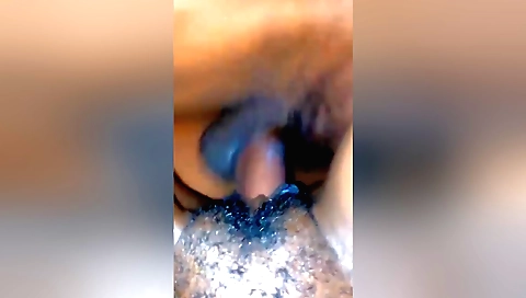 Amateur hairy babe suck and fucks pussy on a couch