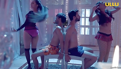 Blonde brunette fucker has a nice group sex with guys