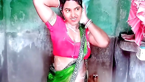 Solo female video with village outdoor in the woods