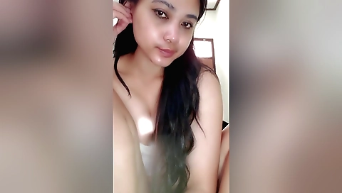 Indian girl making a video call with her pussy shooting