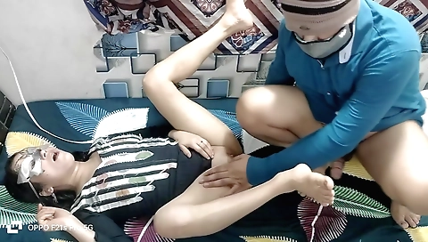 Indian wife is fucking husband in night in bedroom