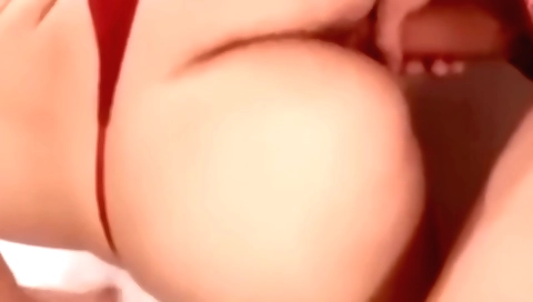 Hot brunette with a sexy bra and a big ass is having fun