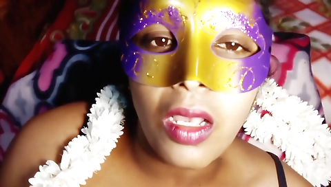 Hot amateur brunette masturbating with step son's big dick