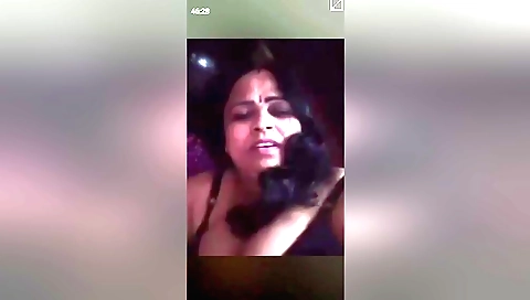Busty Indian milf showing her hairy pussy on webcam