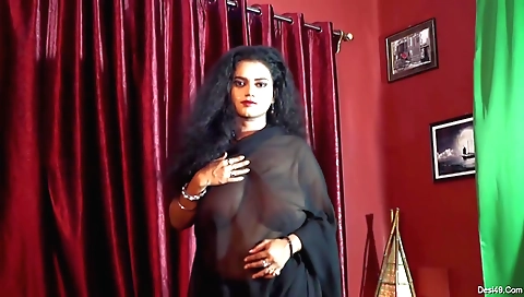 Hot brunette in sexy lingerie seduce you into a sex scene