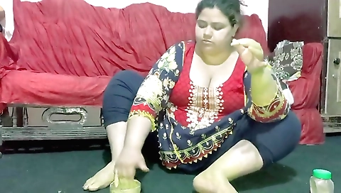 Busty brunette with big boobs shows off her huge boobs