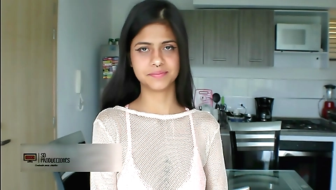 Indian babe sucks a piece of flesh and gets face fucked