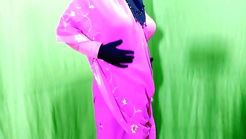 Bhabhi Muslim woman in tight clothes enjoys solo sex with neighbor