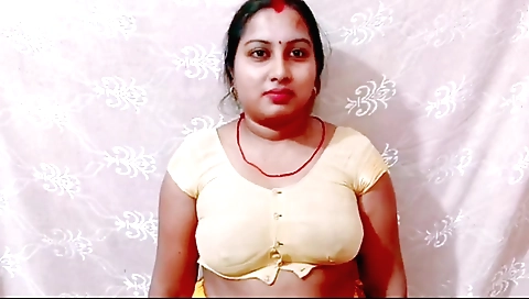 Indian slut in a white suit and lingerie is riding
