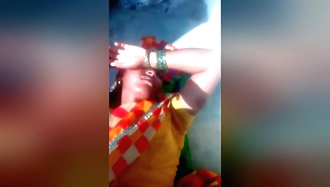 Indian girl with big boobs giving blowjob outdoors